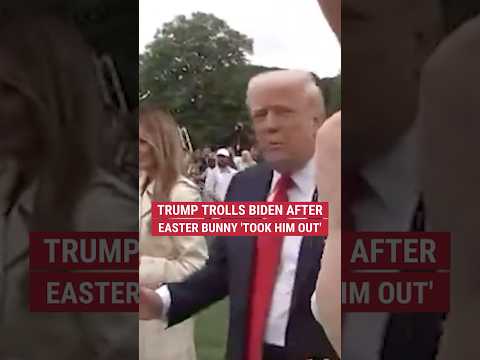 Trump trolls Biden for letting Easter Bunny lead him away from the media #foxnews #trump #shorts