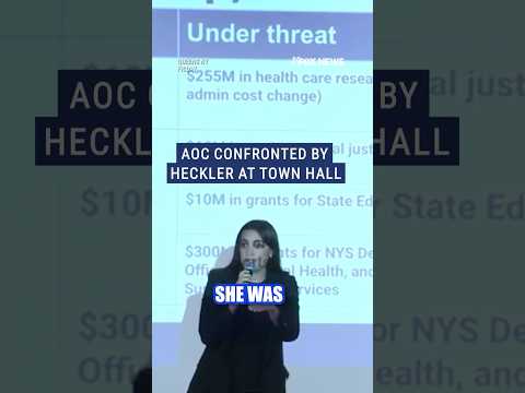 AOC heckled by anti-Israel protester at town hall #foxnews #news #politics #usa #aoc #shorts #us
