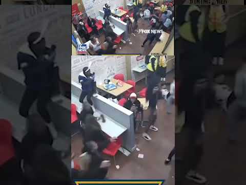 WATCH: Violent brawl ERUPTS inside NJ Domino's #shorts #foxnews #news #viral