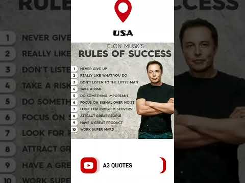 Rules of success by ELON MUSK|| @ElonMusk-FanZone  #shorts
