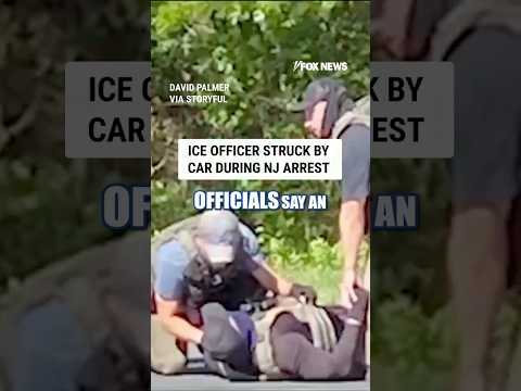 ICE officer struck by car during NJ arrest attempt #shorts #us #news
